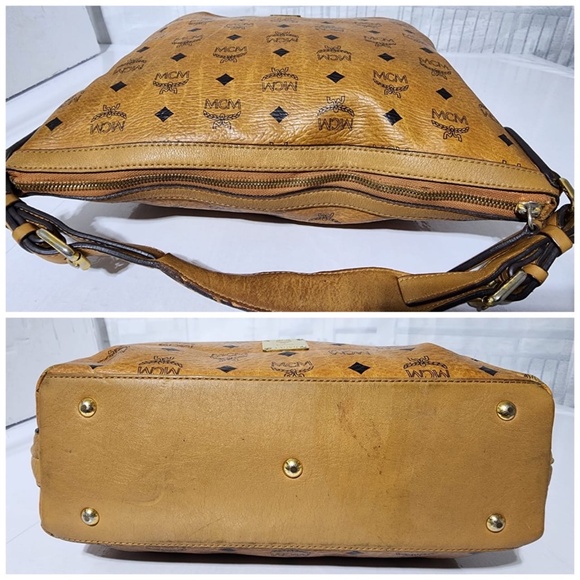 Authentic MCM Visetos Shoulder Bag Cognac - Picture 6 of 14